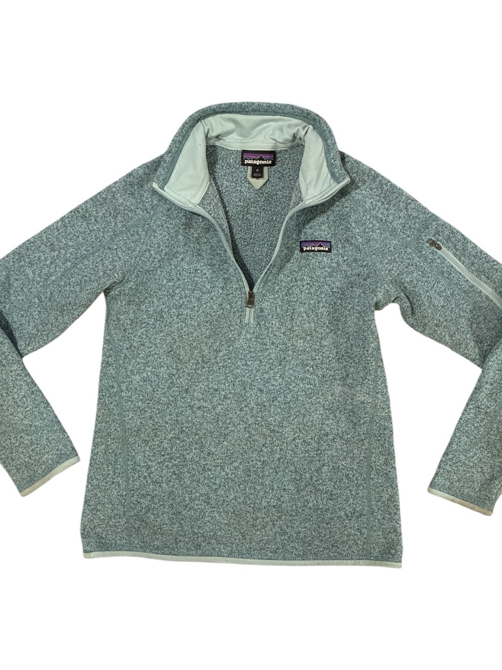 Women’s Patagonia Better Sweater Medium Atoll Blue 1/4 Zip style 25617 - Picture 2 of 5